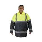 Winter Jacket with High Quality Reflective Tape, Navy & Yellow Color - Image 2