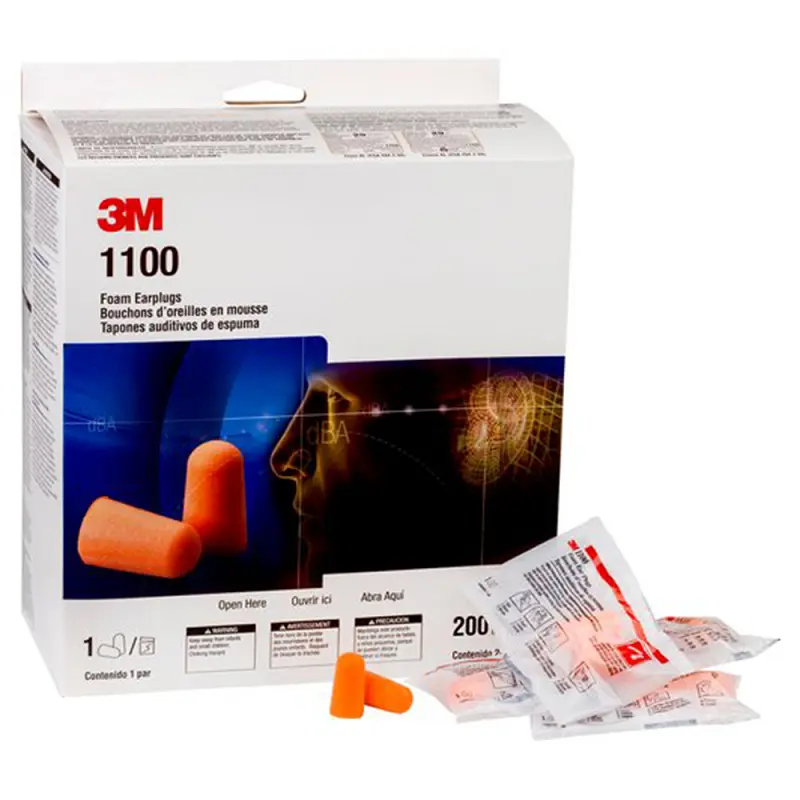 1100-1 3M 1100 Disposable Foam Earplugs - Image 1